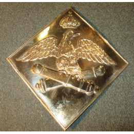 Plaque de shako laiton d'artillerie à pied, ligne, règlement de 1806-1810