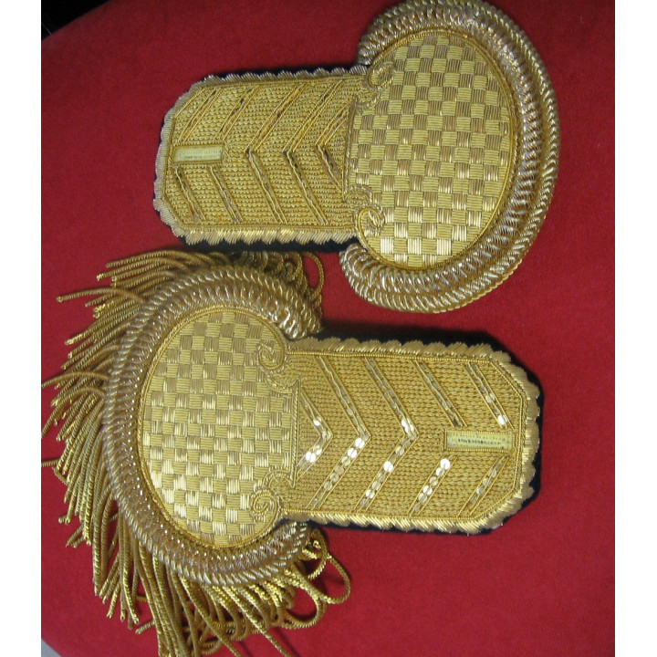 Épaulettes d'officier Empire - Damier sur égides, chevrons sur corps - Type VI - Modèle générique - La paire