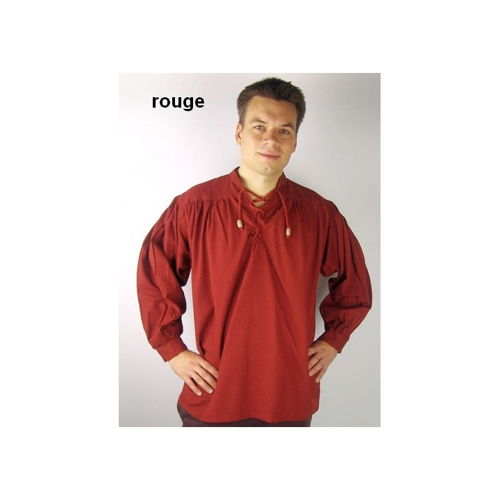 chemise perceval en coton rouge