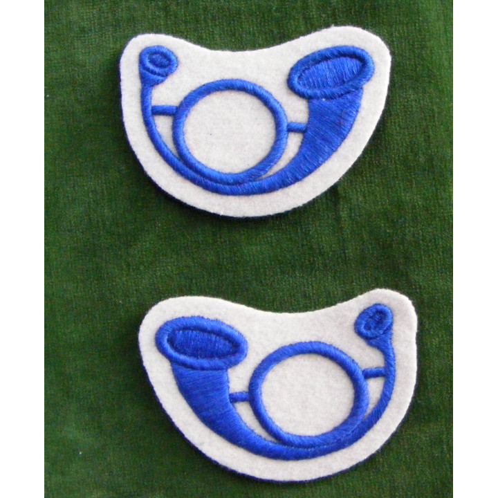 Horns for turnback ornaments hand embroidered, "by pair"