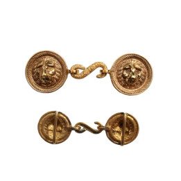 Lion heads buckles, on stock