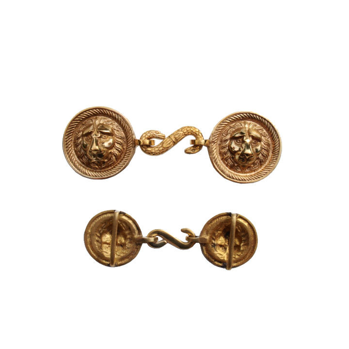 Lion heads buckles, on stock