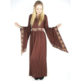 Robe Moyen-Âge renaissance marquante la taille et froncée sur les hanches