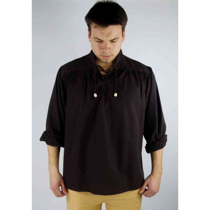 chemise perceval en coton marron