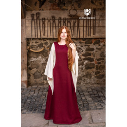 Sur-robe en laine rouge