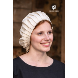 coiffe en coton plissée écru