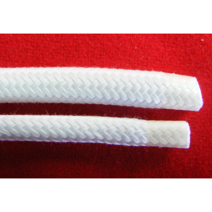 4,5 et 6 mm - Cordon tressé blanc -Fab. France - Le mètre