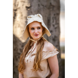 Coiffe femme en coton écru