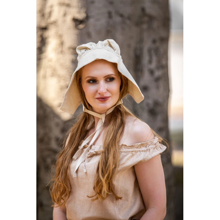 Coiffe femme en coton écru