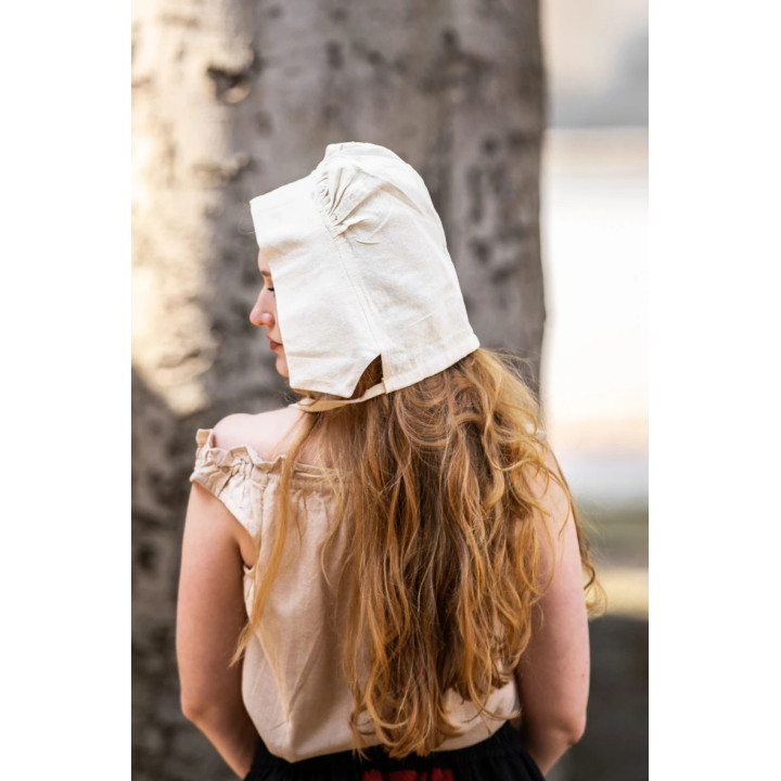 Coiffe femme en coton écru