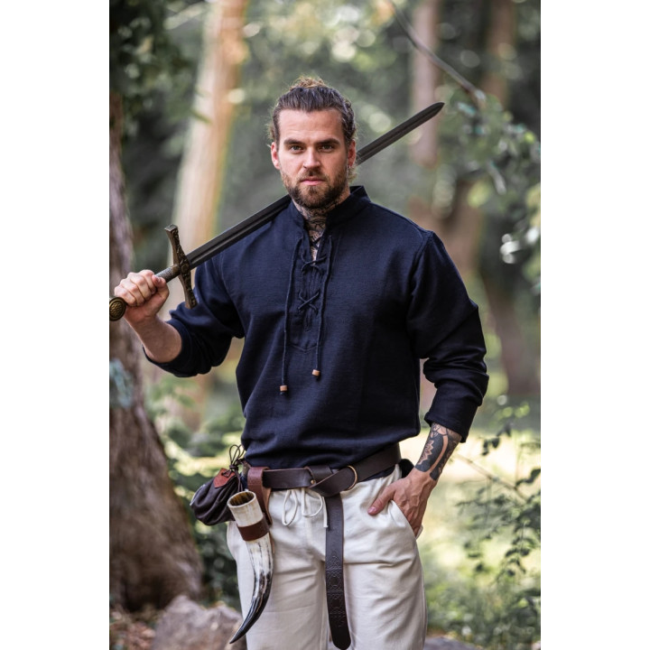 Chemise Guillaume en coton noire épais