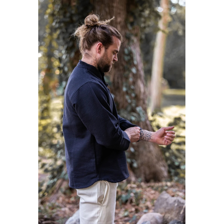 Chemise Guillaume en coton noire épais