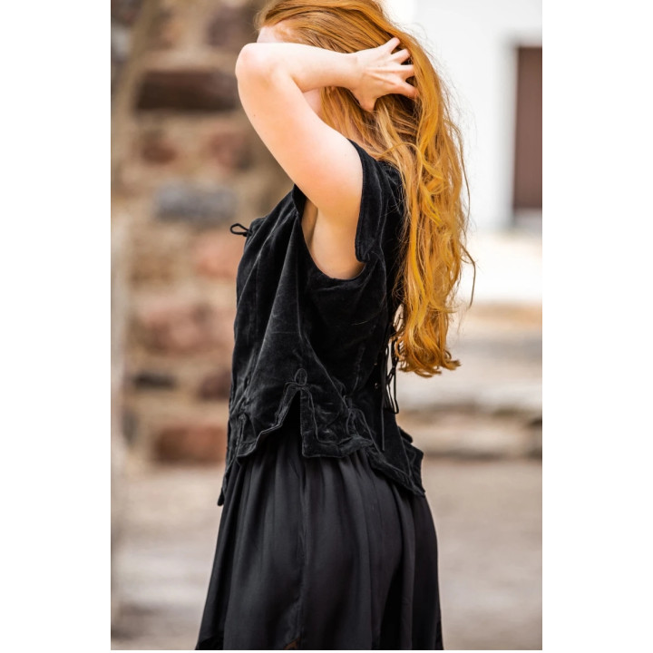 BUSTIER VELOURS NOIR