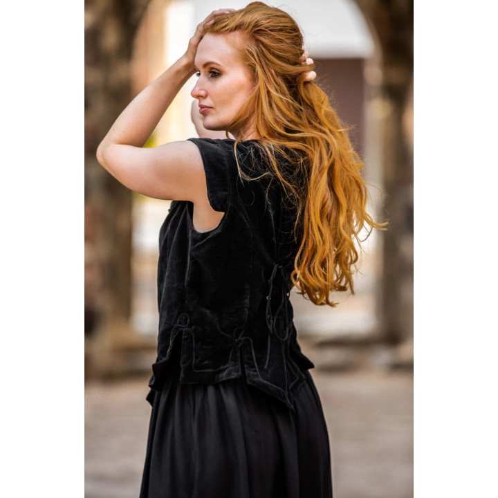 BUSTIER VELOURS NOIR