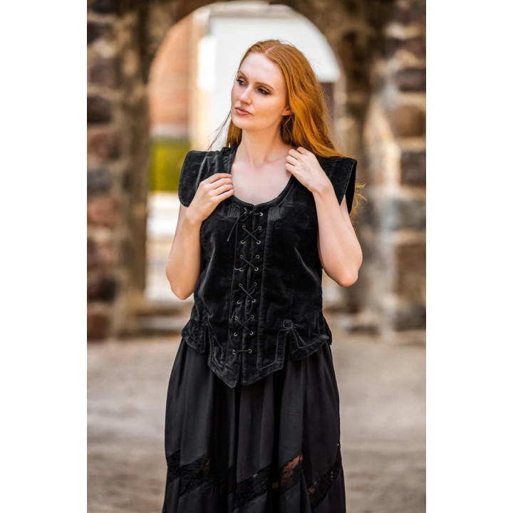 BUSTIER VELOURS NOIR
