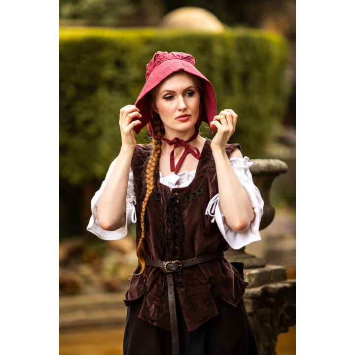 Coiffe femme en coton rouge