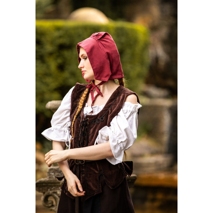 Coiffe femme en coton rouge