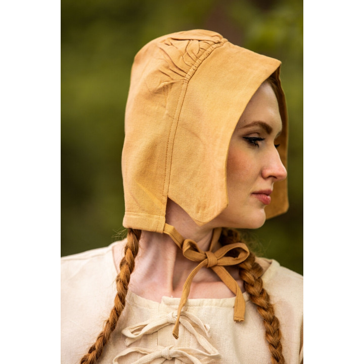 Coiffe femme en coton camel