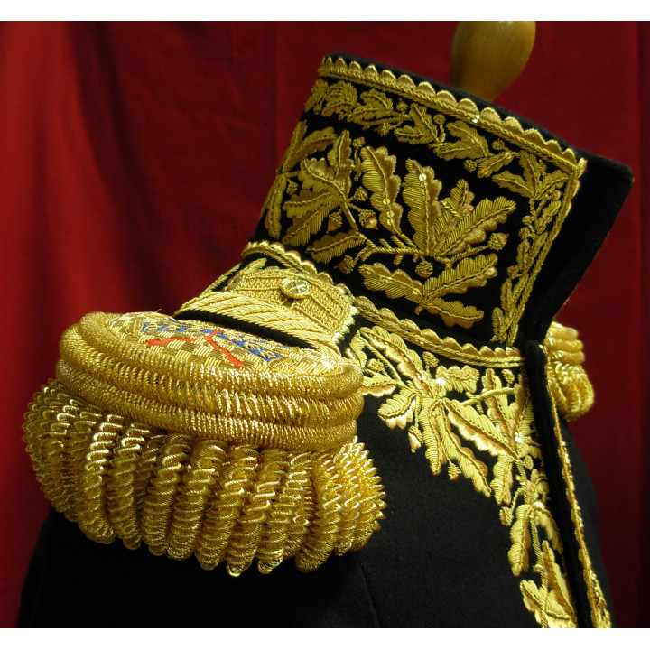 Petite tenue de maréchal d'Empire - Intérieurs des retroussis brodés